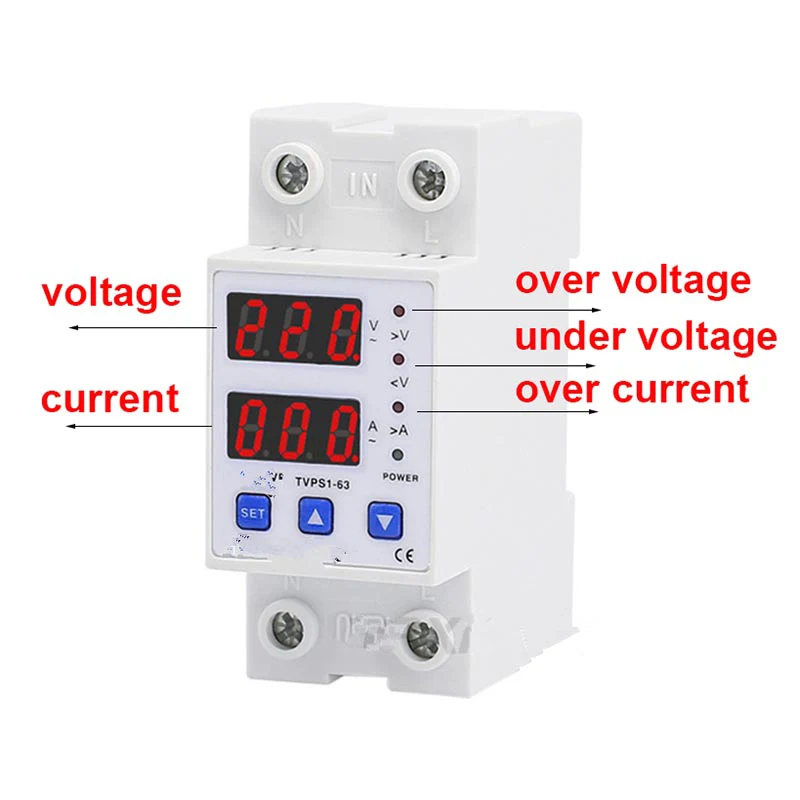 63A 230V Adjustable Over Under Voltage Protector